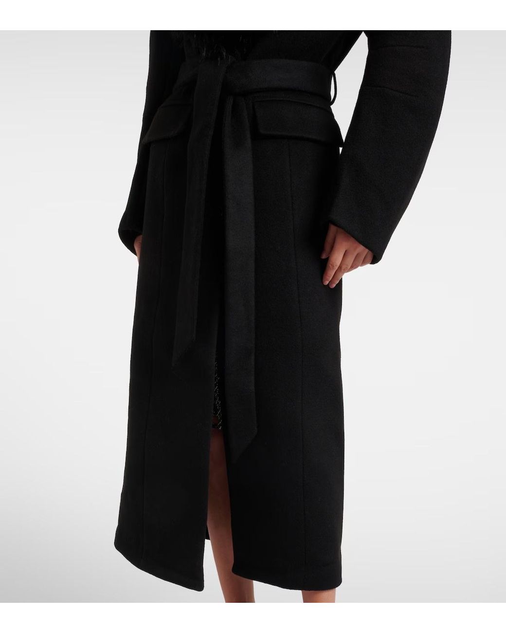 ROTATE BIRGER CHRISTENSEN Black Belted Coat