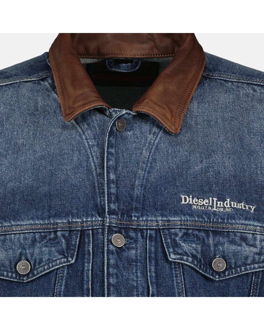 DIESEL Blue D-Denver-S1 Denim Trucker Jacket for men