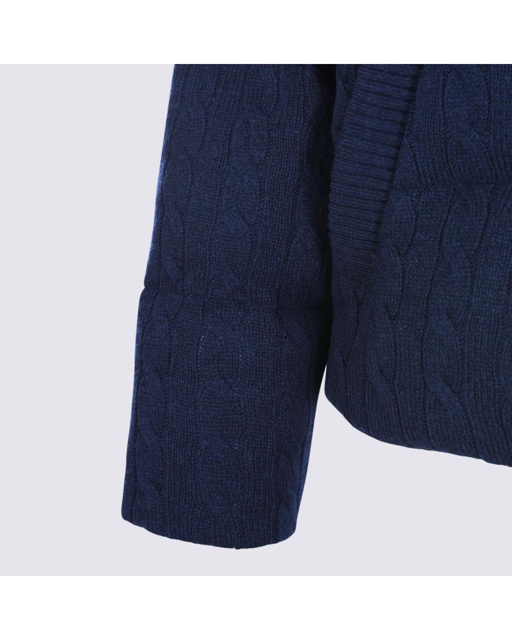 Polo Ralph Lauren Blue Cable-Knit Down Jacket