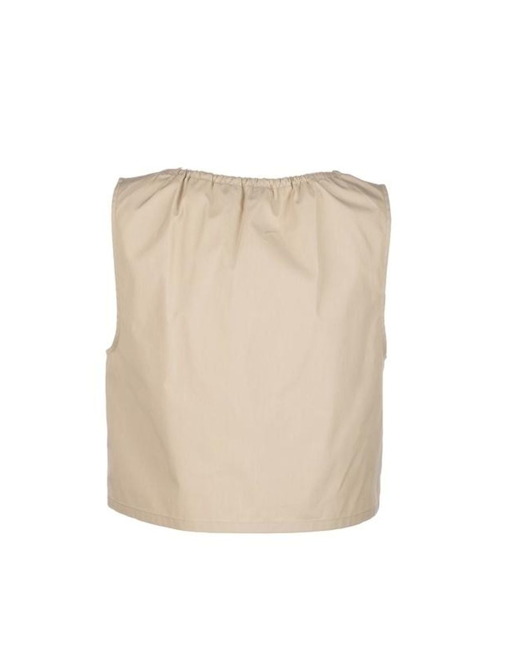 Miu Miu Natural Panama Cotton Crop Top