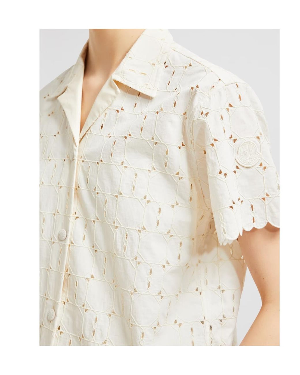 Moncler White Short-Sleeved Buttoned Shirt