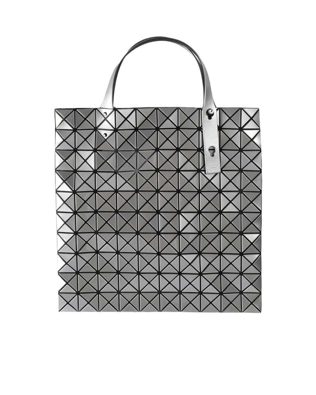 Issey Miyake Gray Geometric Patterned Top Handle Bag