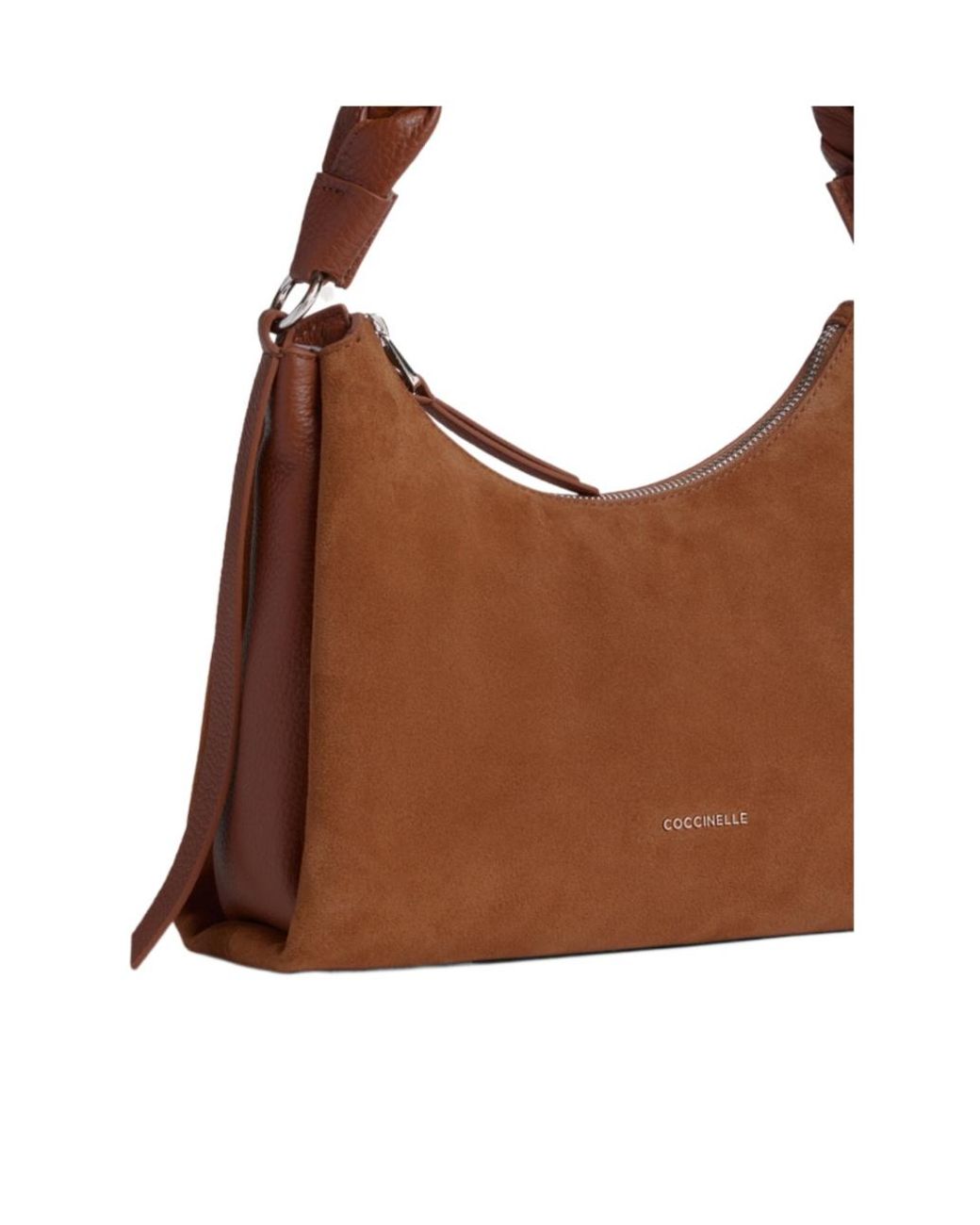 Coccinelle Brown Boheme Small Braided-Handle Shoulder Bag