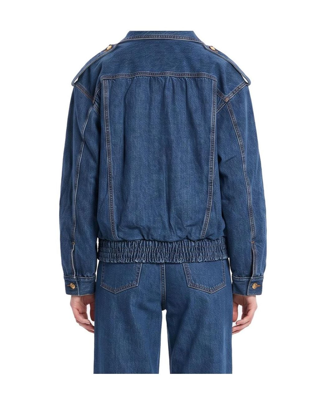 Blazé Milano Blue Blazé Milano Buttoned Elasticated Hem Denim Jacket