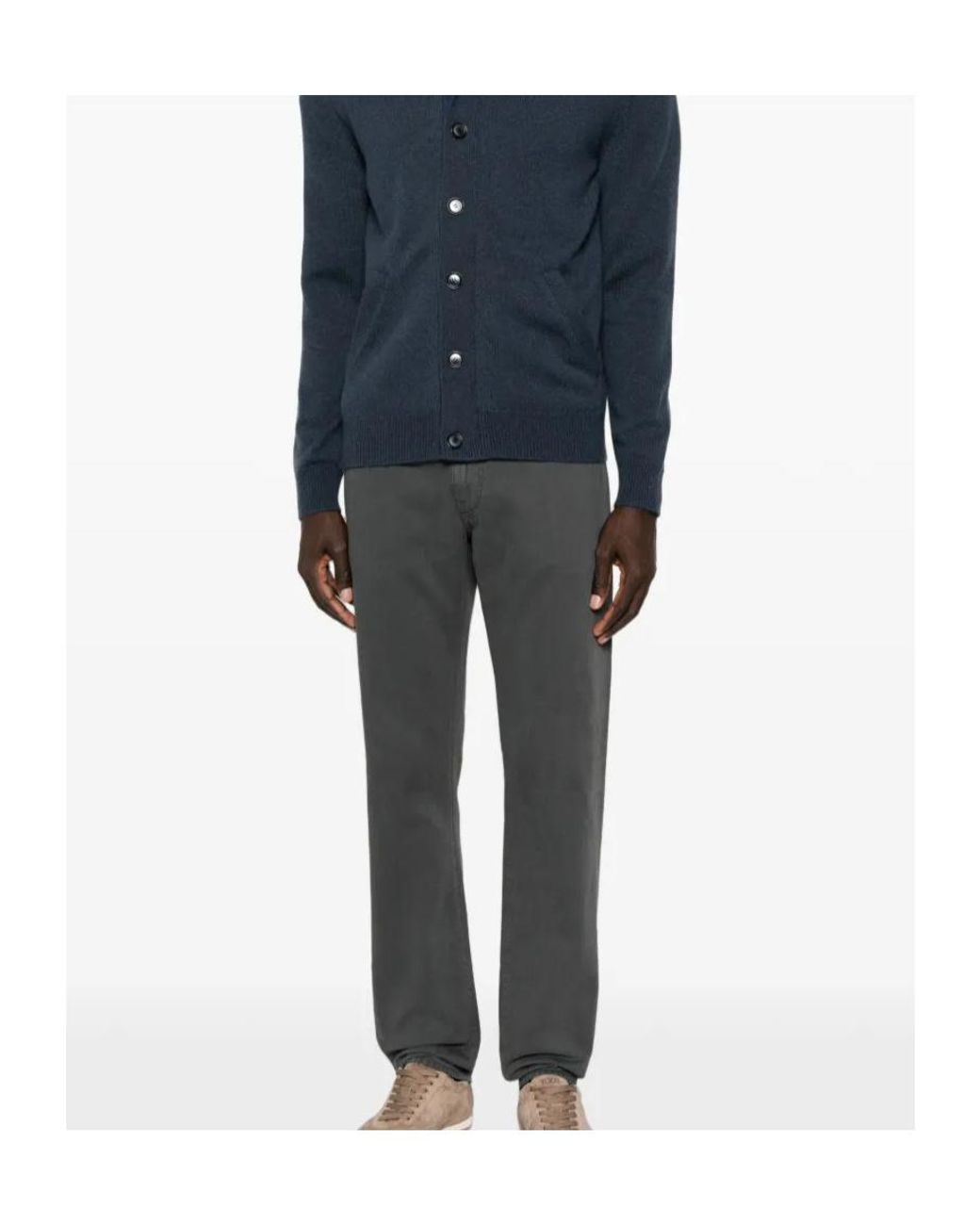 Incotex Gray Belt-Loop Five-Pocket Trousers for men