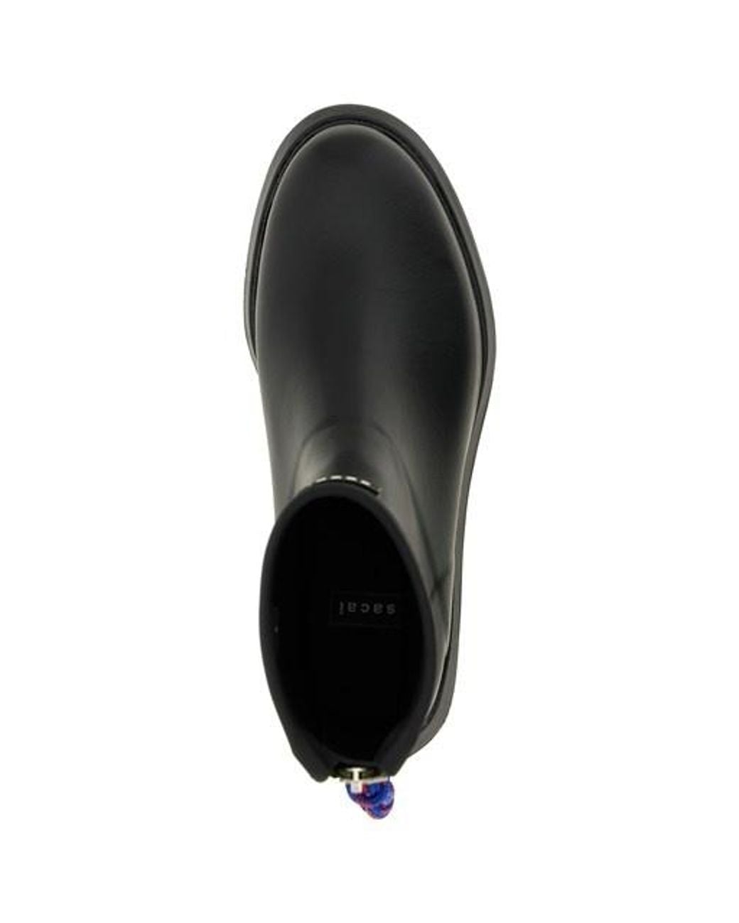 Sacai Black Zip-Detailed Ankle Boots for men