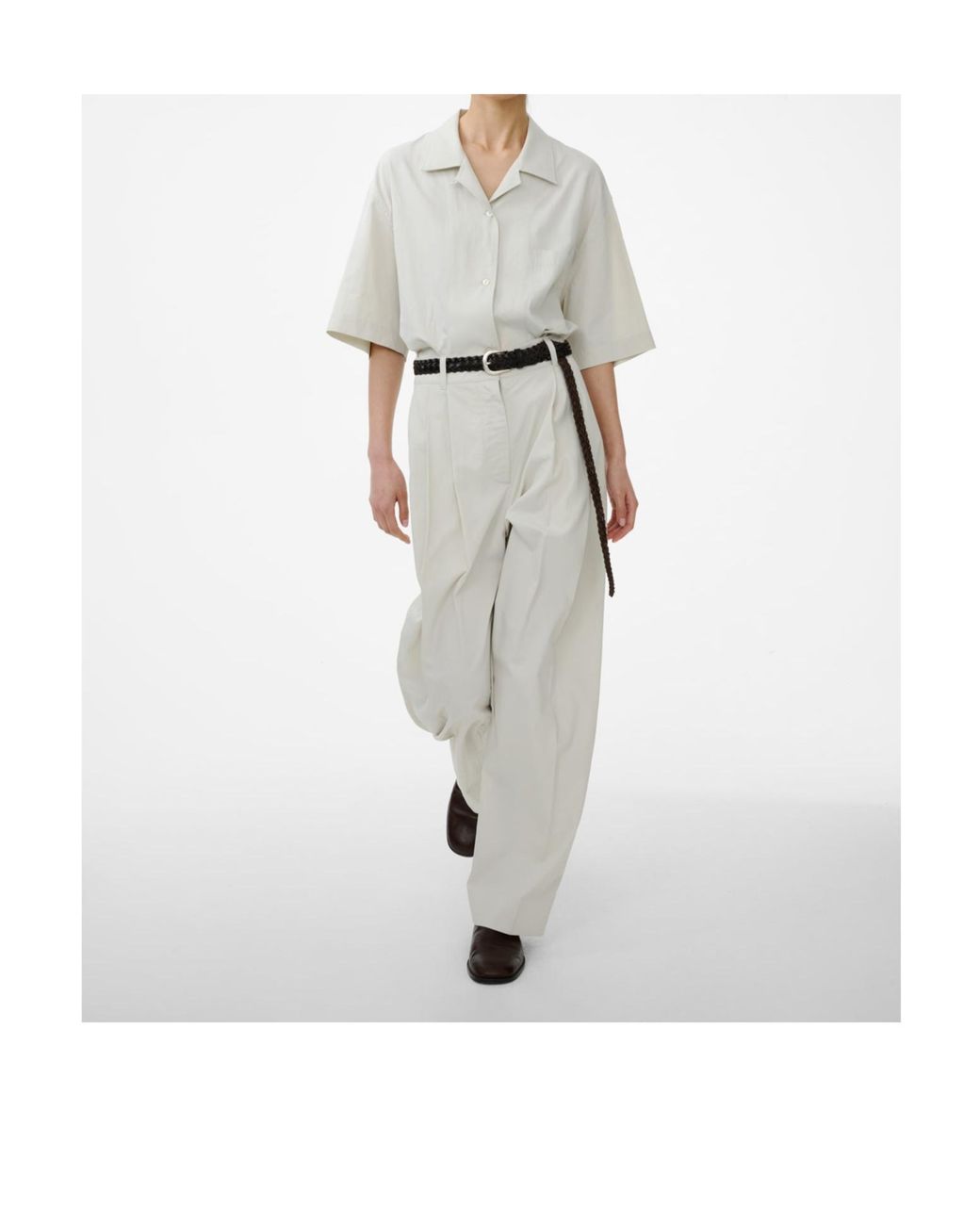 Studio Nicholson White Acuna Pleated Trousers