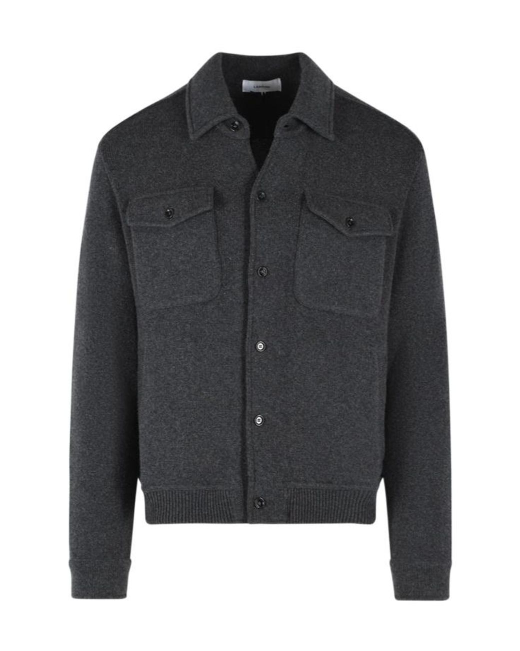 Lardini Black Long-Sleeve Casual Jacket for men