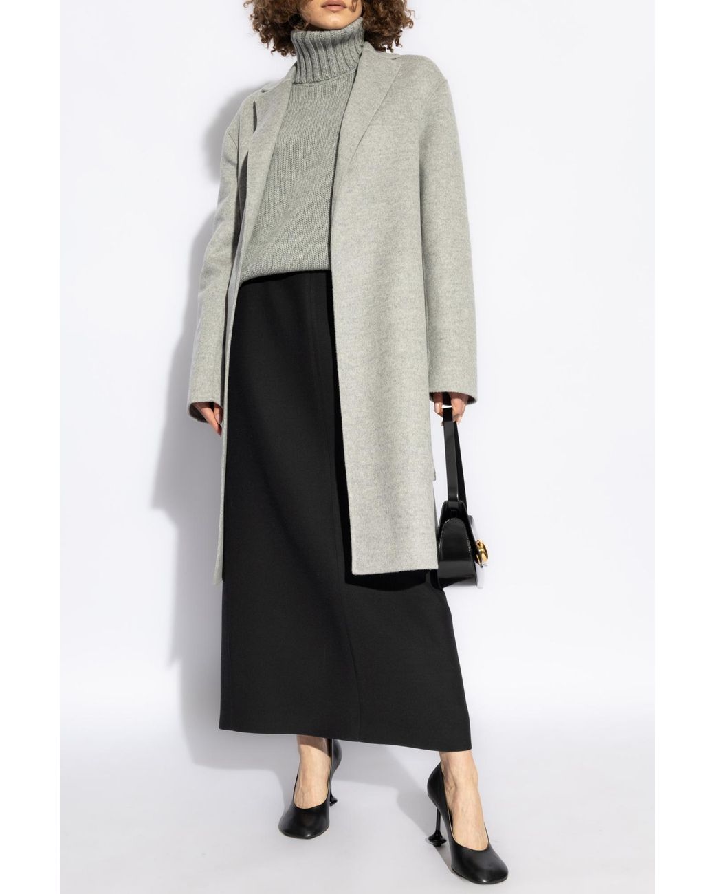Fabiana Filippi Gray Mid-Lenght Coat