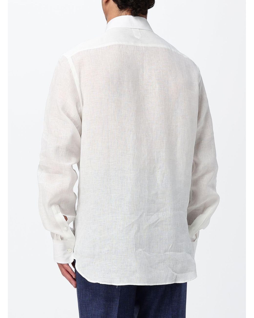 Canali Gray Classic Long-Sleeve Shirt for men