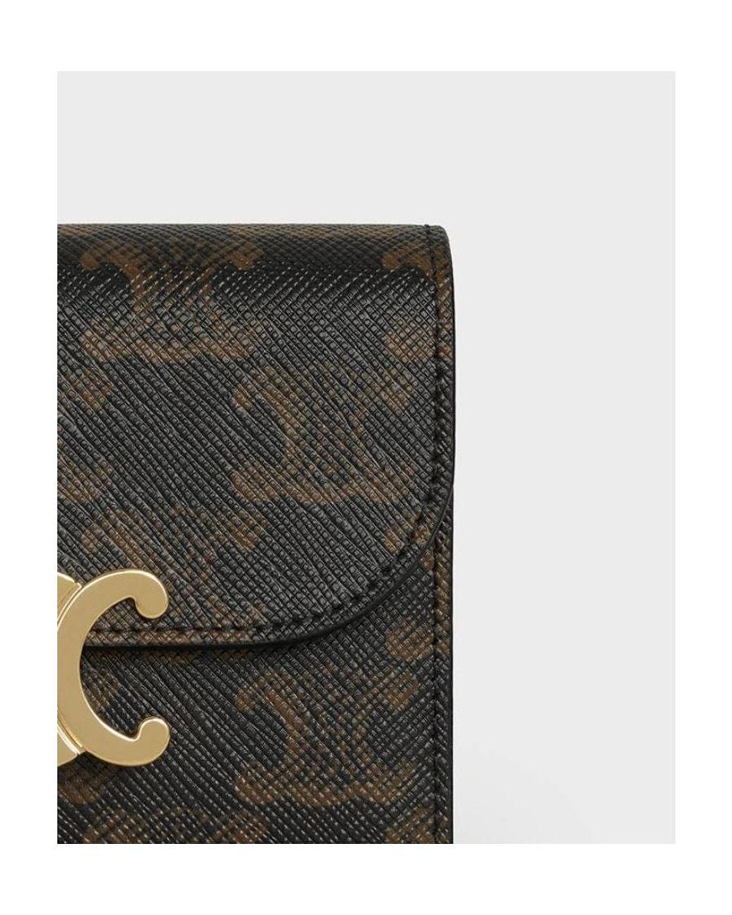 Céline Black Small Flap Wallet Triomphe