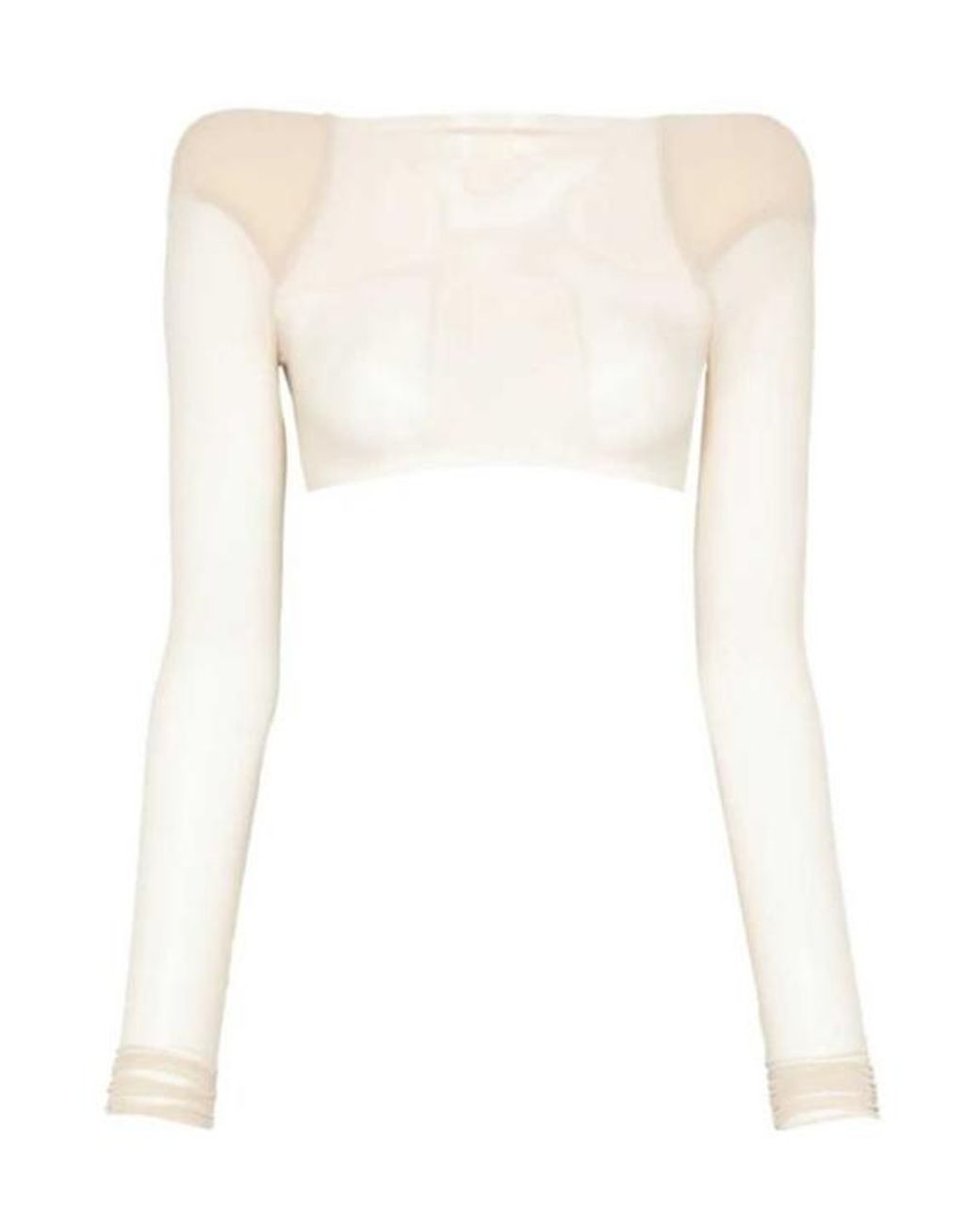 Rick Owens White Temple Helm Padded-Shoulder Top
