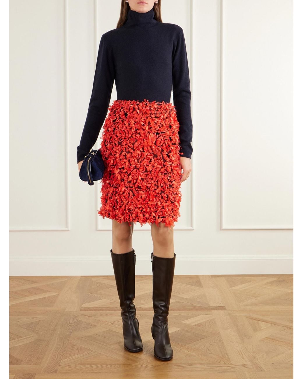 TOVE Blue Turtleneck Oversized Sweater