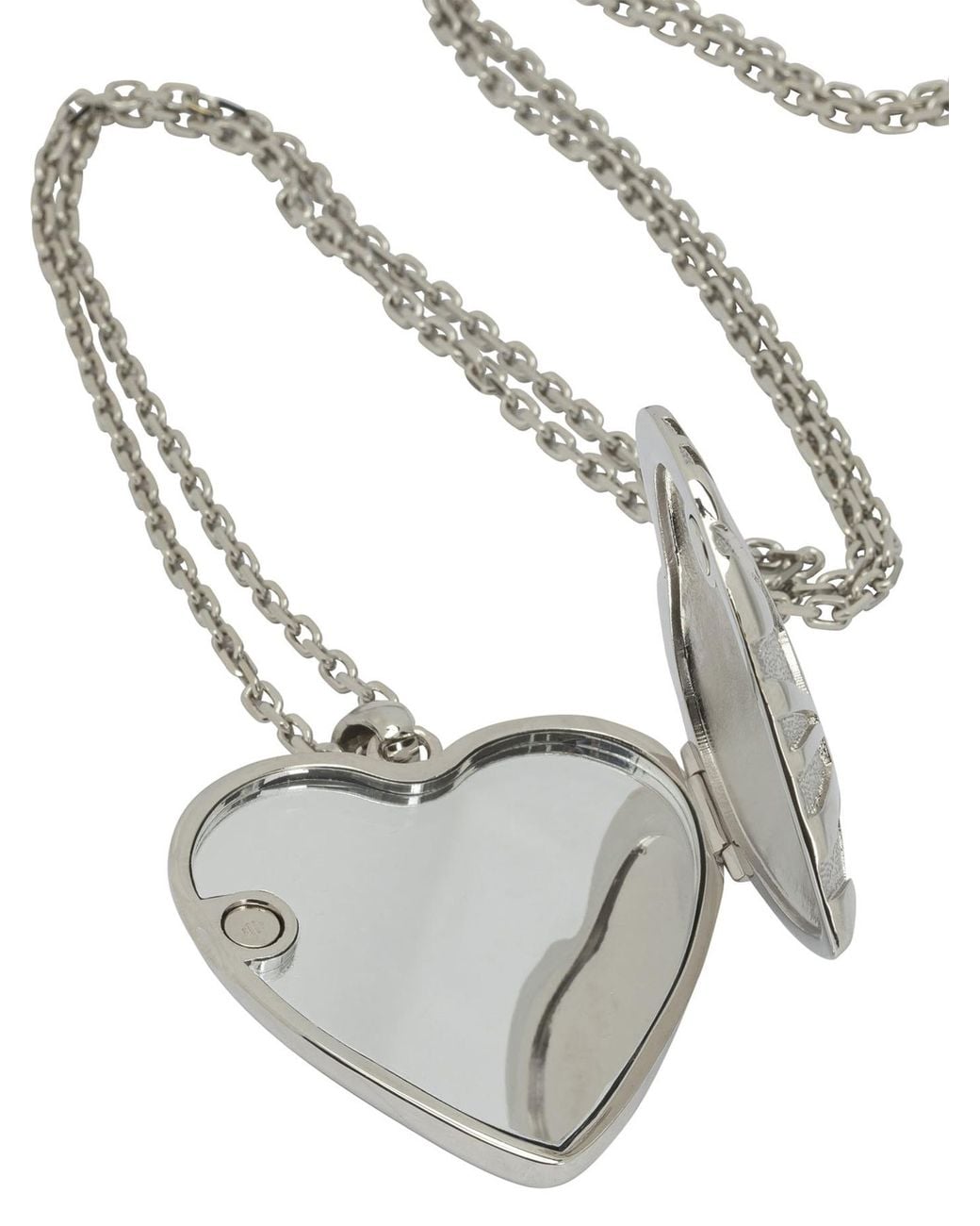 Emilio Pucci White Pucci Heart Pendant Necklace