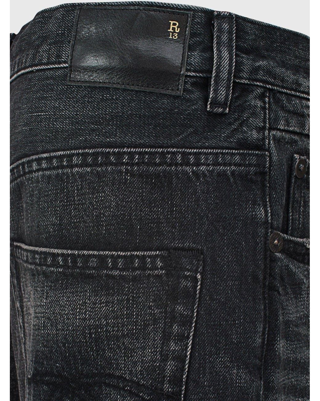 R13 Blue Five-Pocket Design Jeans