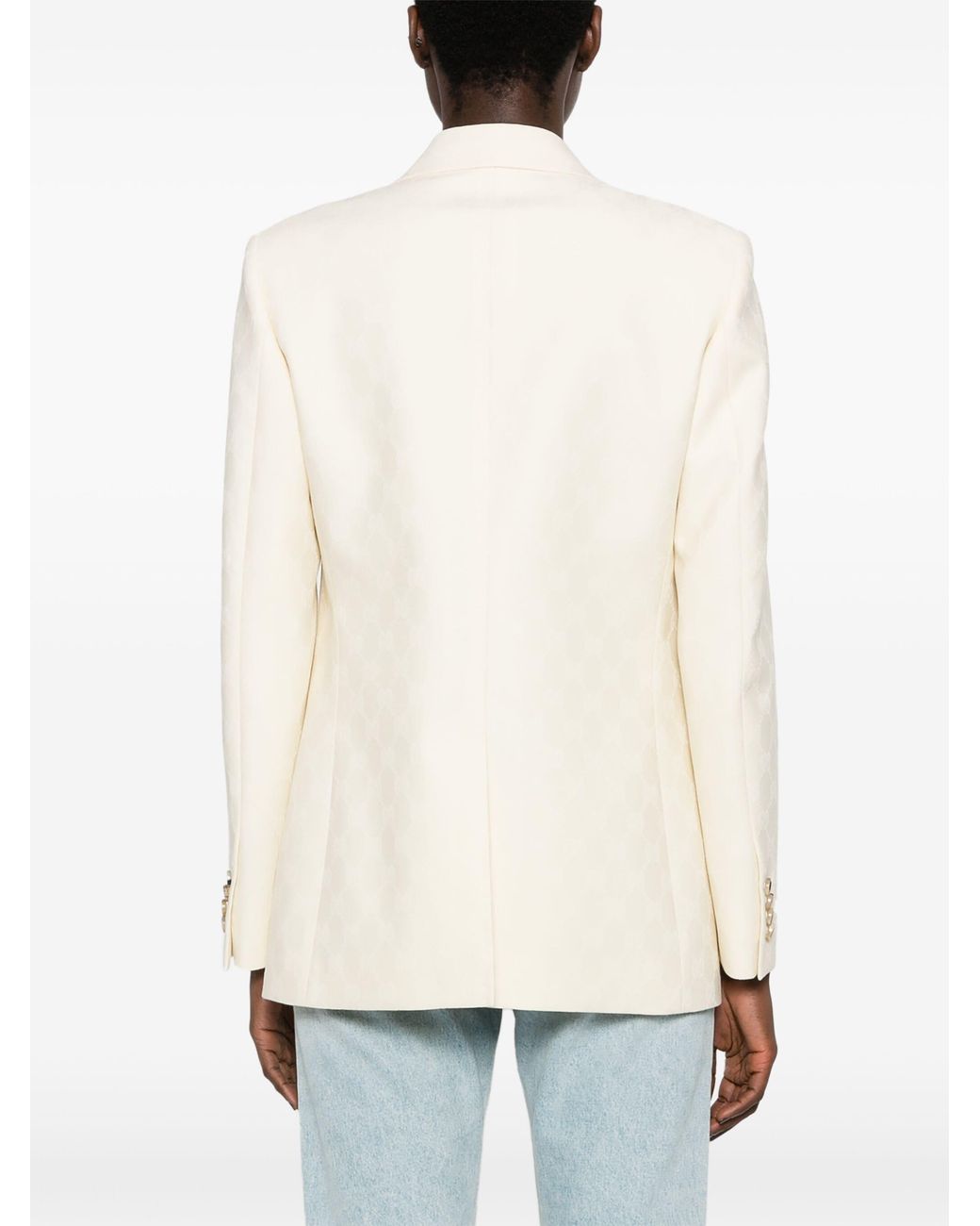Gucci Natural Jacquard Tailored Blazer
