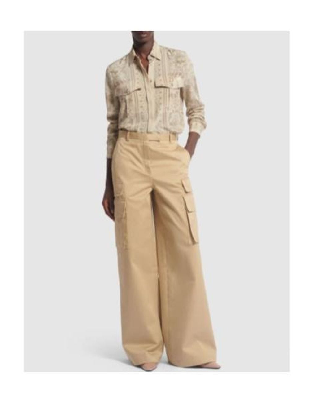 Versace Natural Logo Affixed Tooling Casual Pants