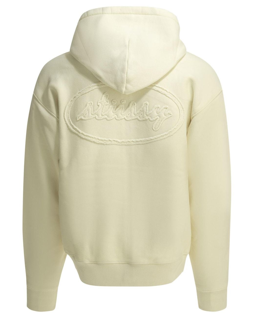Stussy Natural Stüssy Logo Zip-Up Hoodie for men
