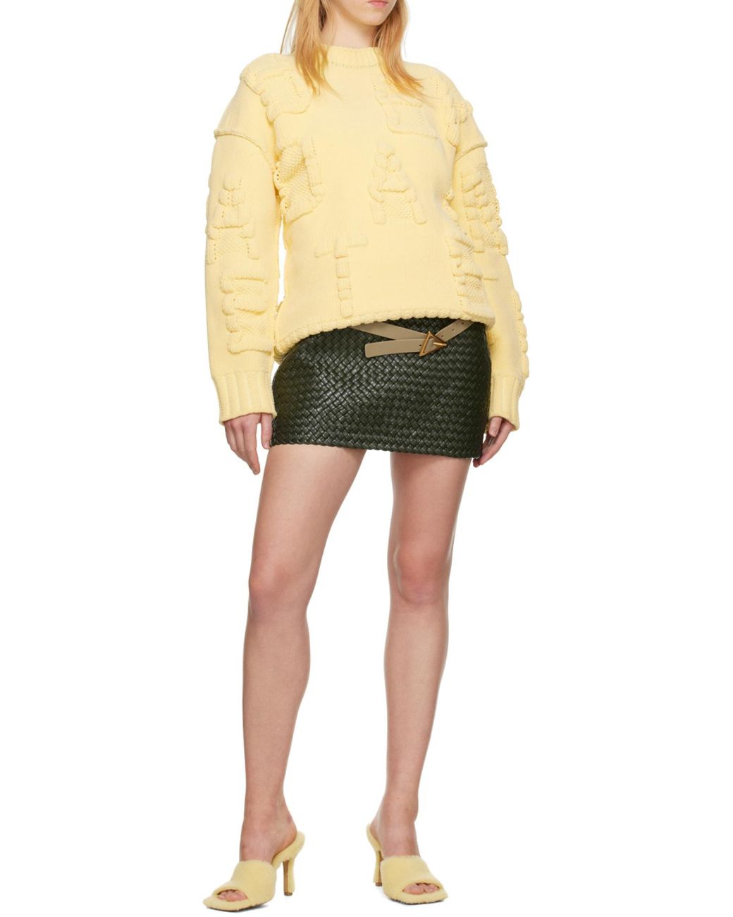 Bottega Veneta Black Intrecciato Mini Skirt