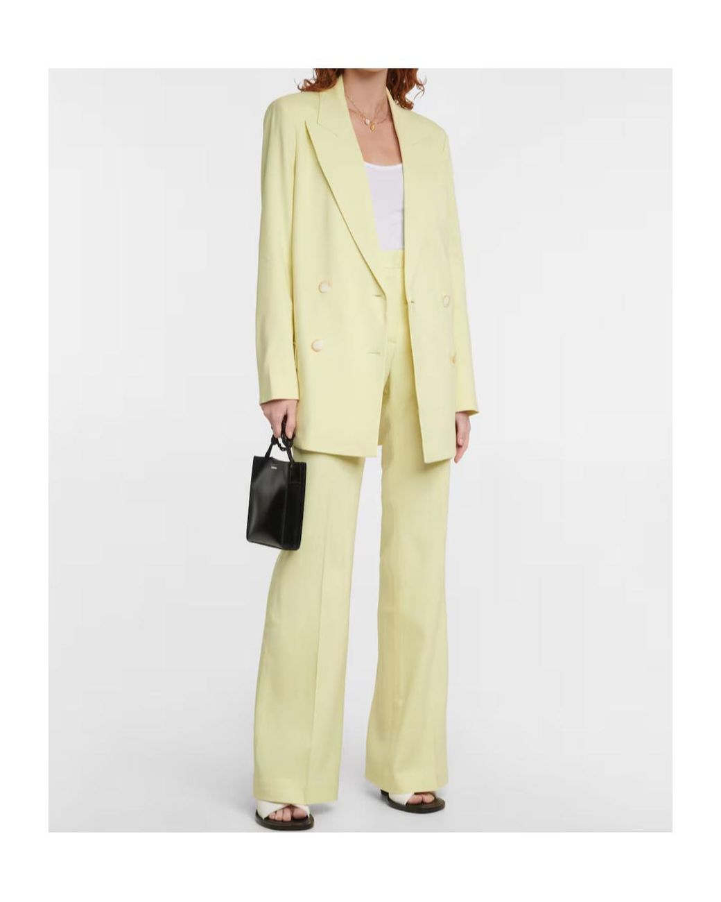 Joseph Yellow Double-Breasted Long Sleeve Suit Jacket