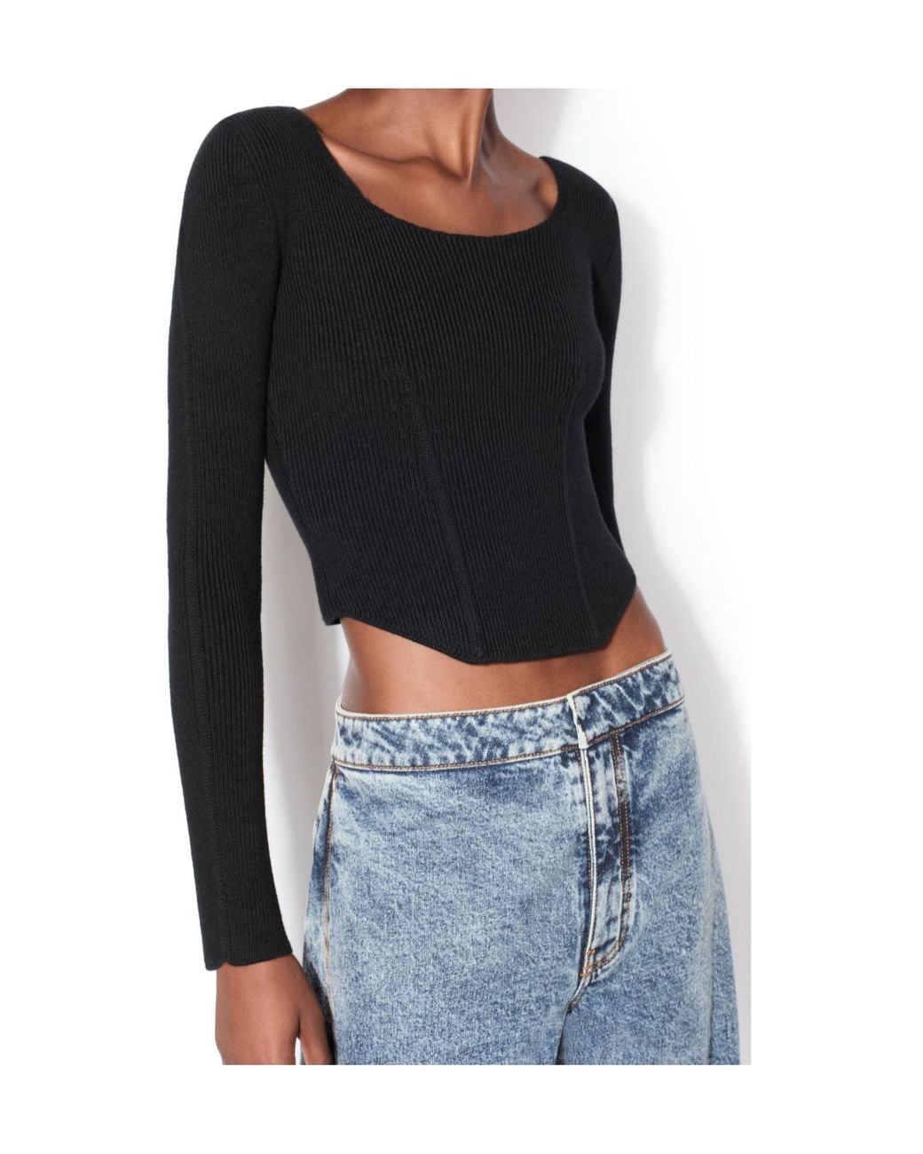 Alaïa Black Wool-Blend Corset