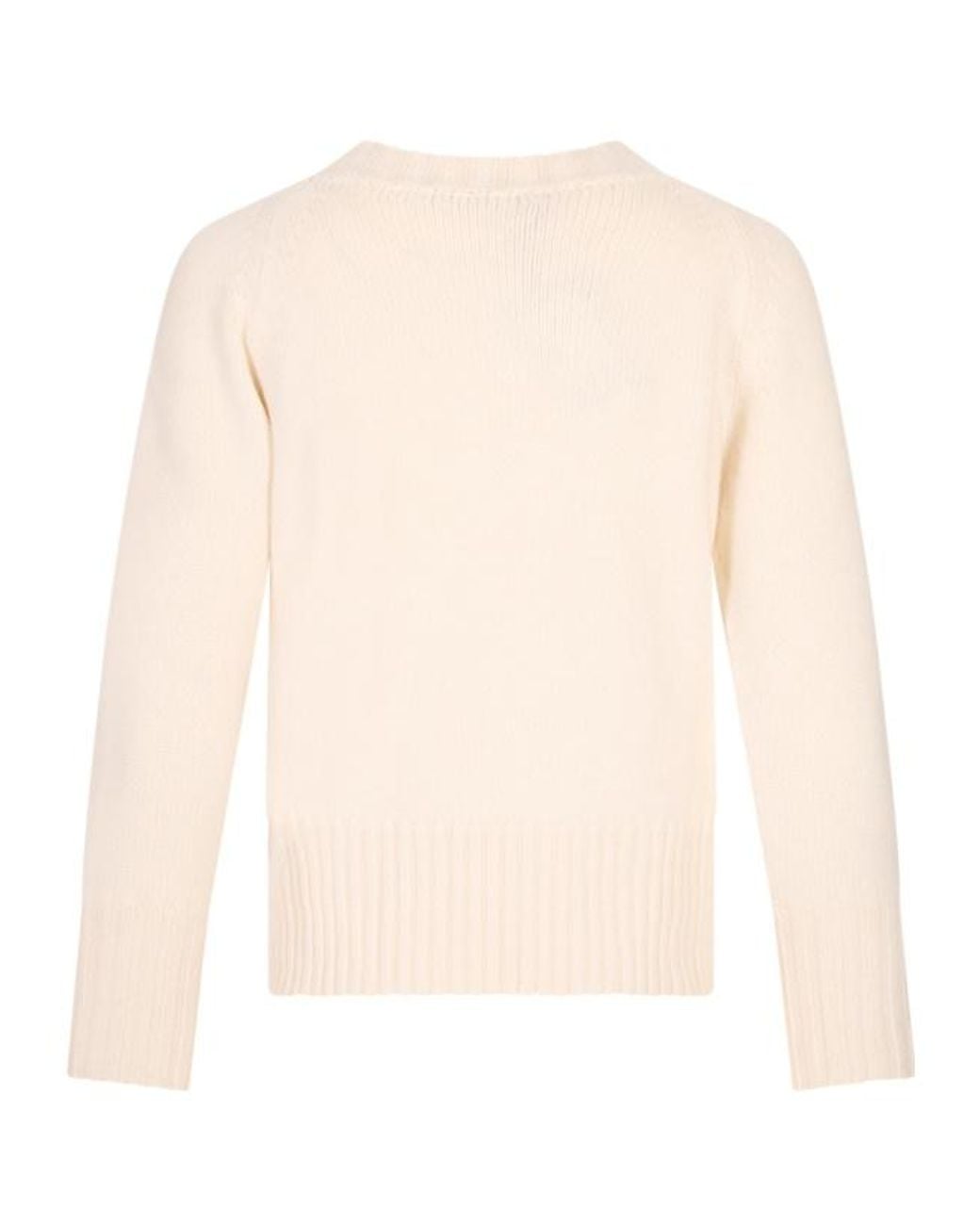 Fedeli White Long-Sleeved Crewneck Jumper