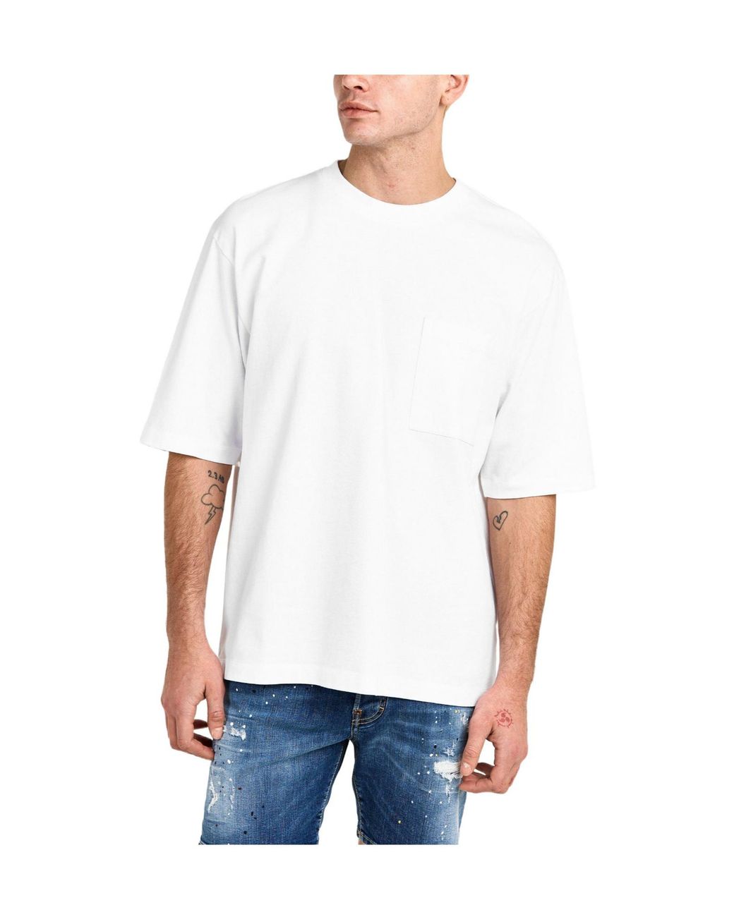 DSquared² White Solid Color T-Shirt for men