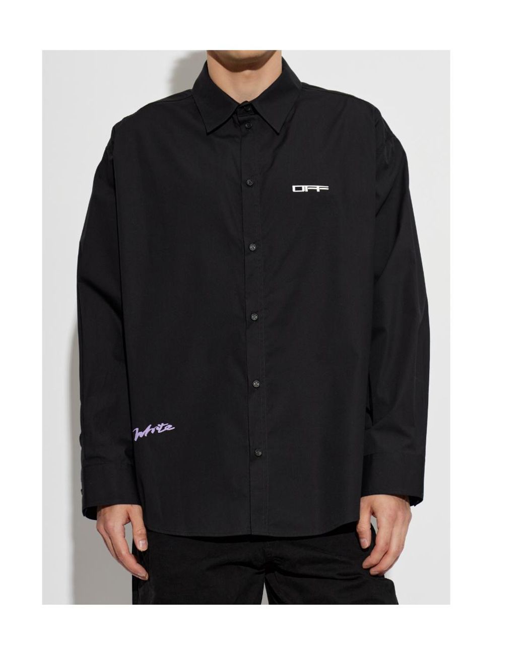 Off-White c/o Virgil Abloh Black Graphic Logo Shirt for men