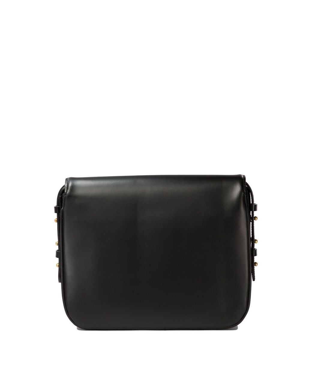 Soeur Black Structured Flap Crossbody Bag