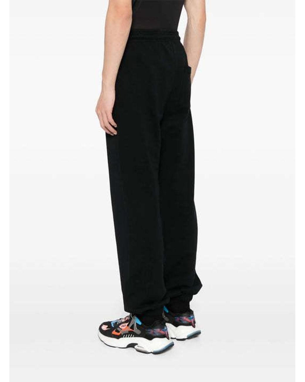 Marcelo Burlon Black Graphic Print Pants for men