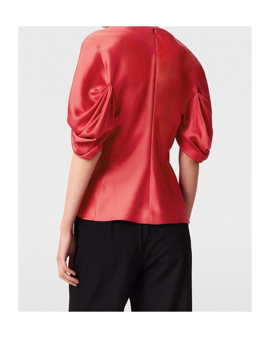Stella McCartney Red Draped-Sleeve Blouse