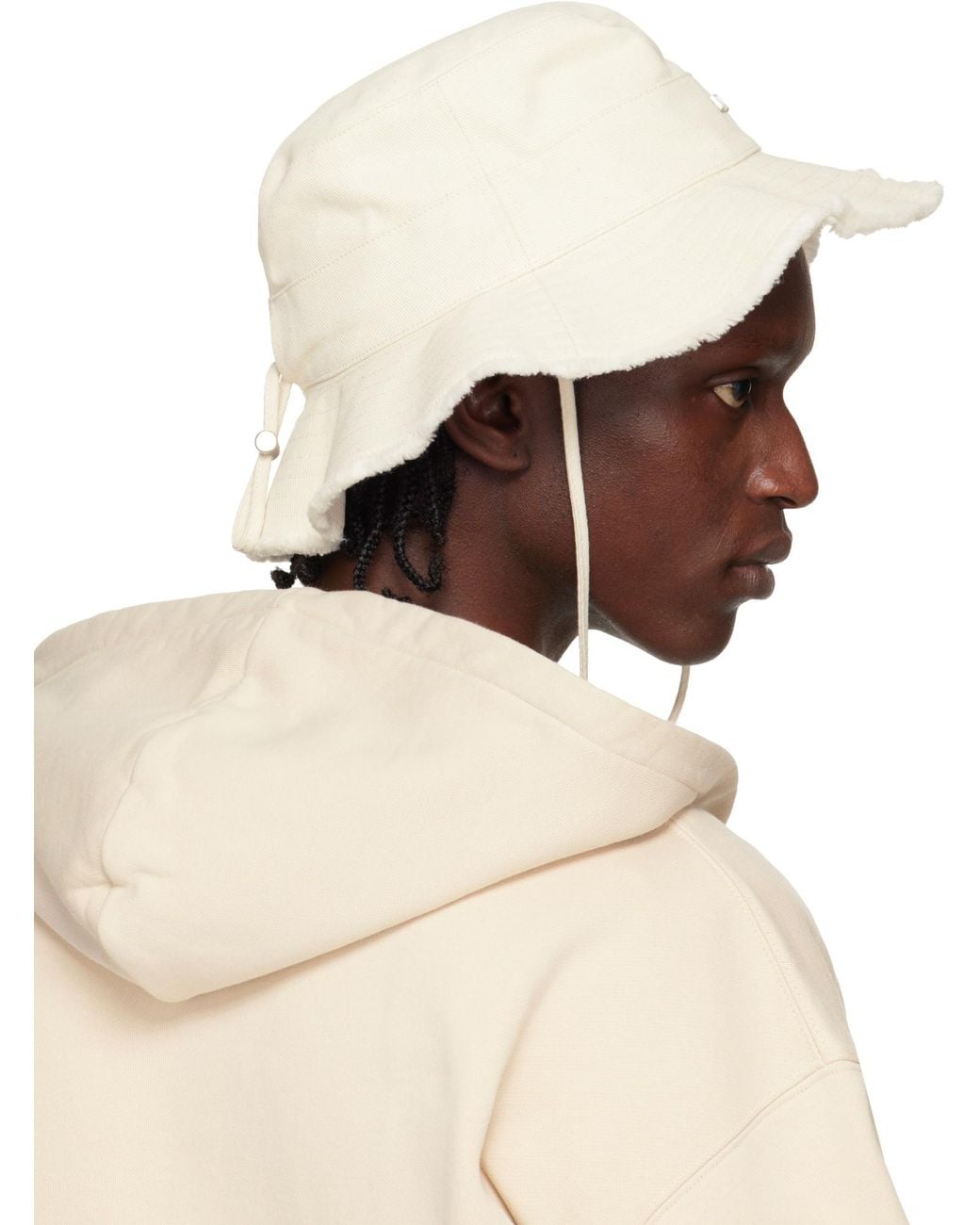 Jacquemus White Le Bob Artichaut Canvas Bucket Hat