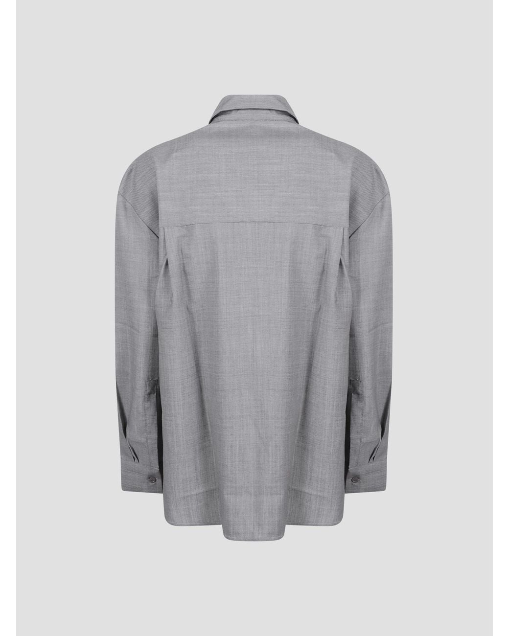 Frankie Shop Gray Long-Sleeve Button-Down Shirt