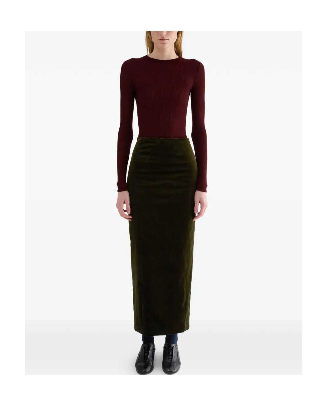 Jil Sander Black High Waist Maxi Skirt