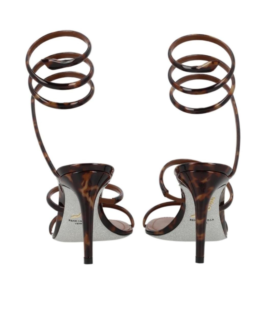 Rene Caovilla Metallic Cleo Tortoiseshell-Effect Sandals