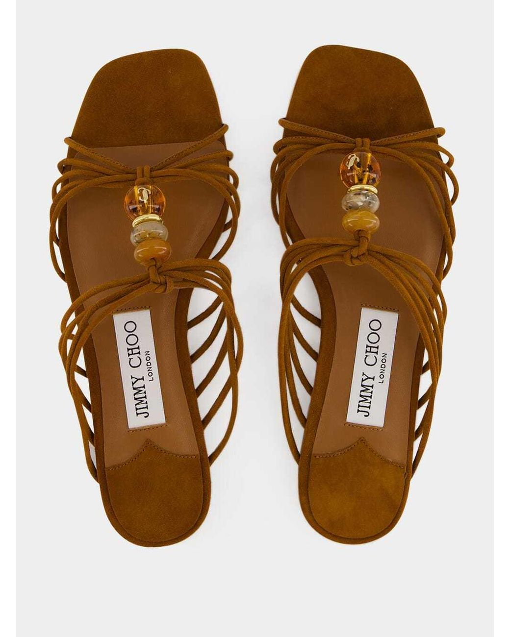 Jimmy Choo Brown Beaded Sandals