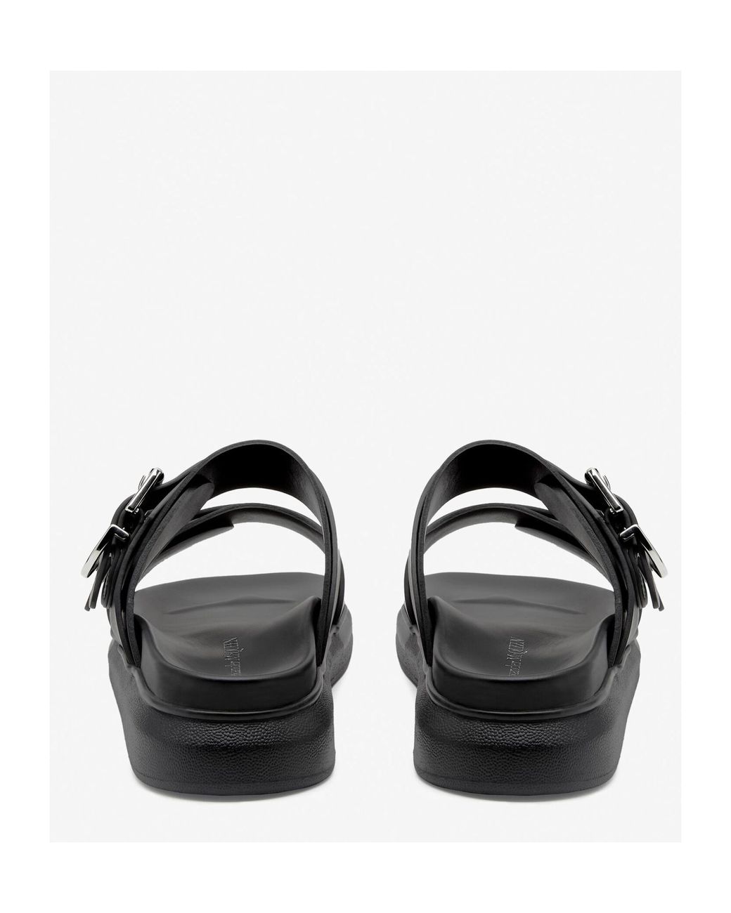 McQueen Black Hybrid Double Buckled Sandals for men