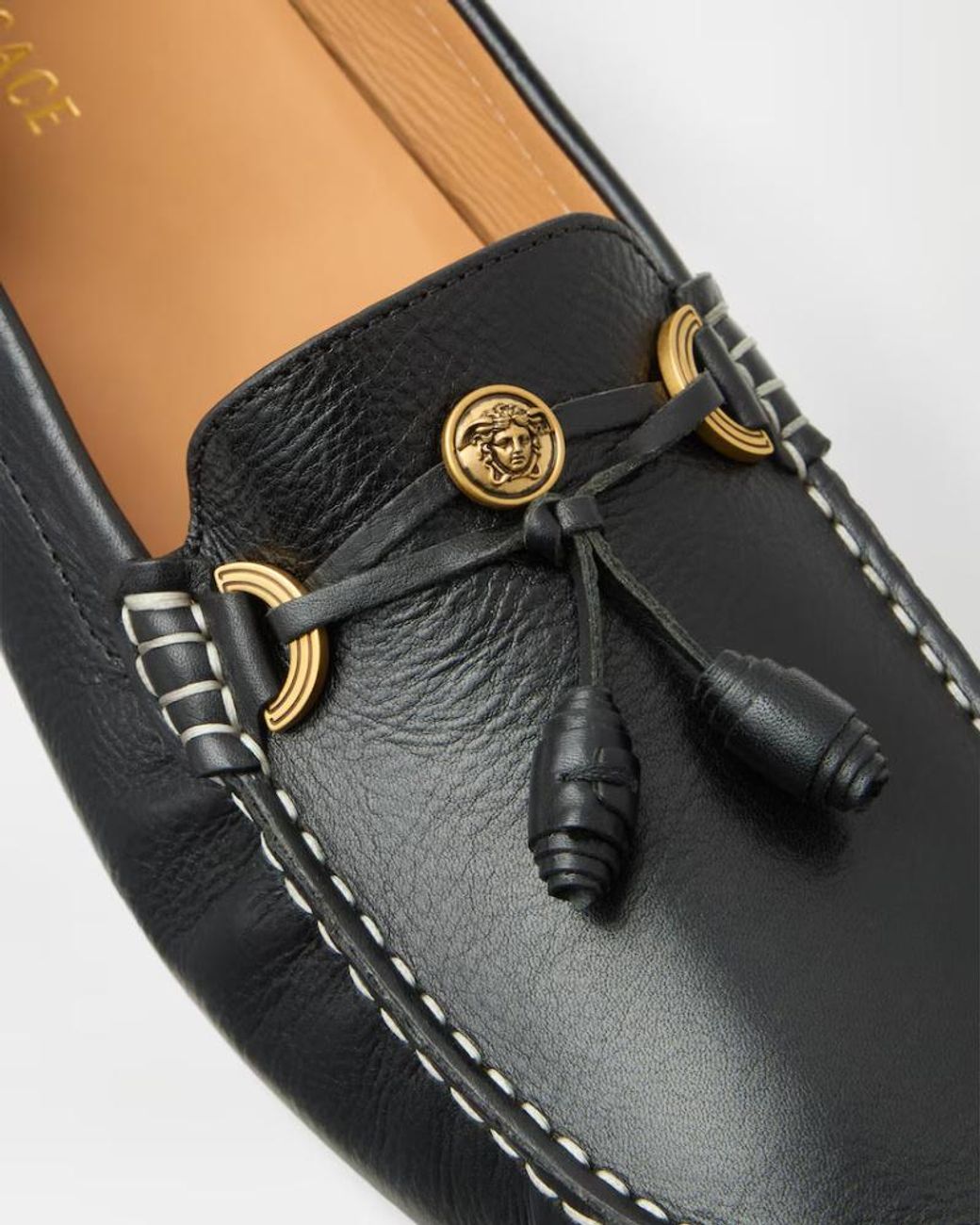 Versace Black Robin Driving Shoes for men