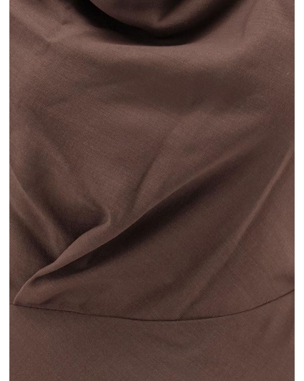 Brunello Cucinelli Brown Cowl-Neck Flared Dress