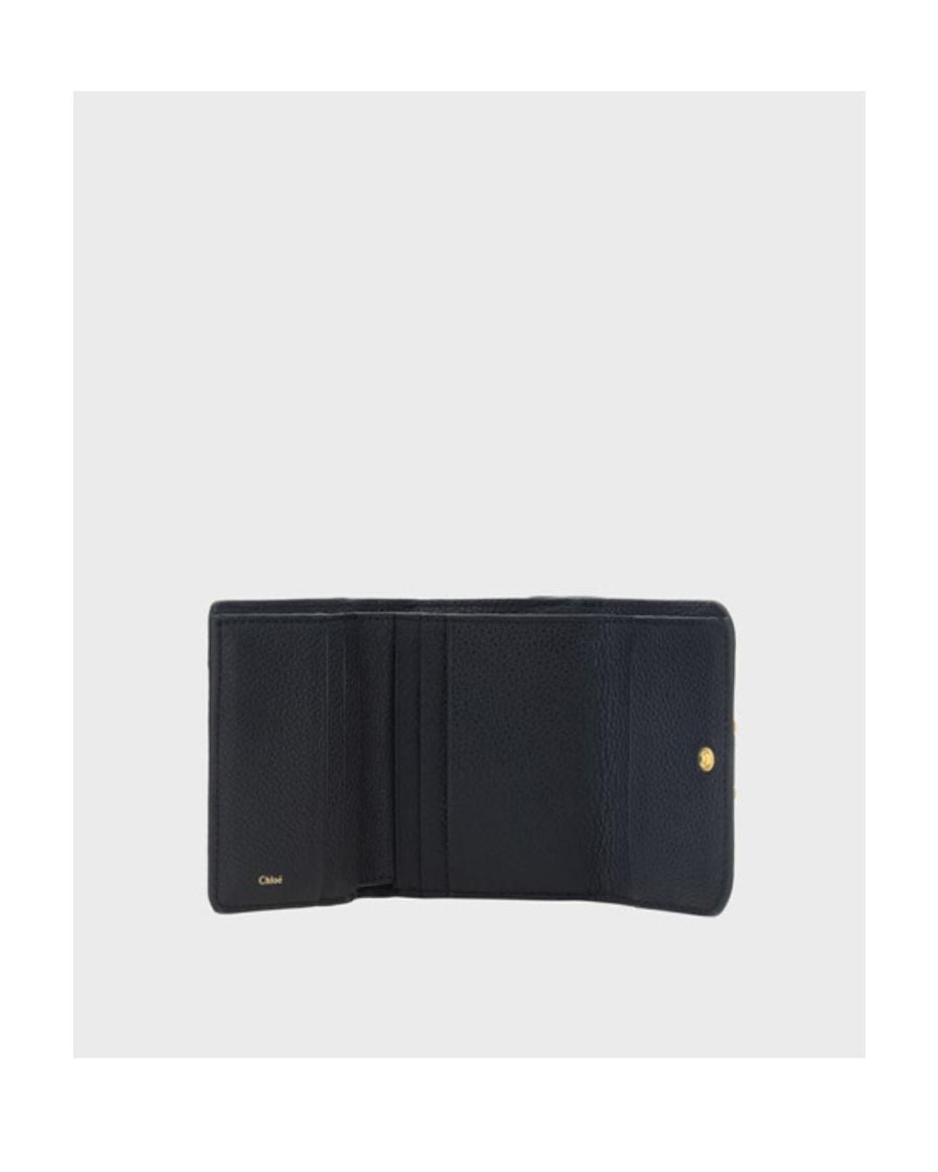 Chloé Blue Logo-Buckle Leather Wallet