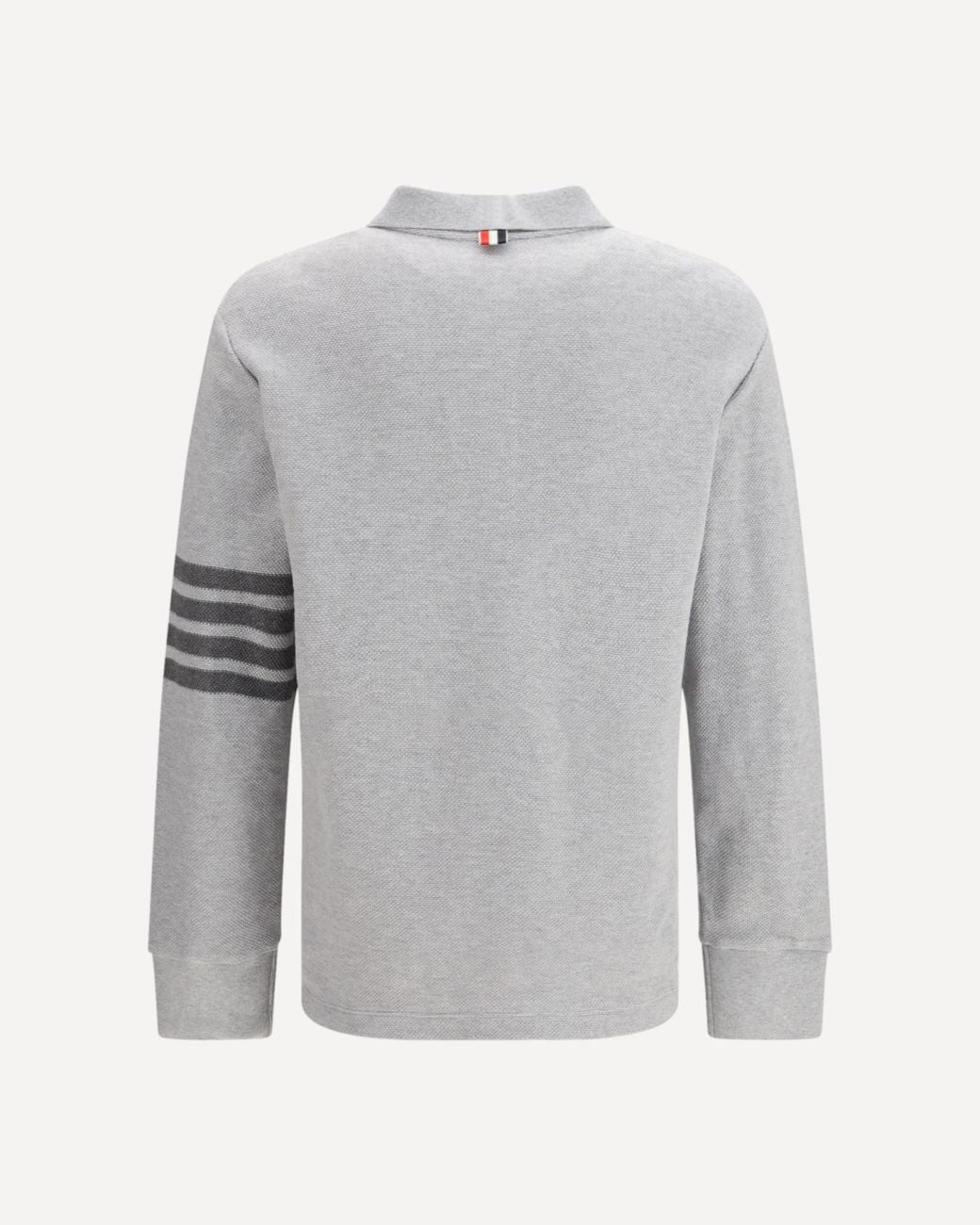 Thom Browne Gray 4-Bar Long-Sleeved Polo Shirt for men