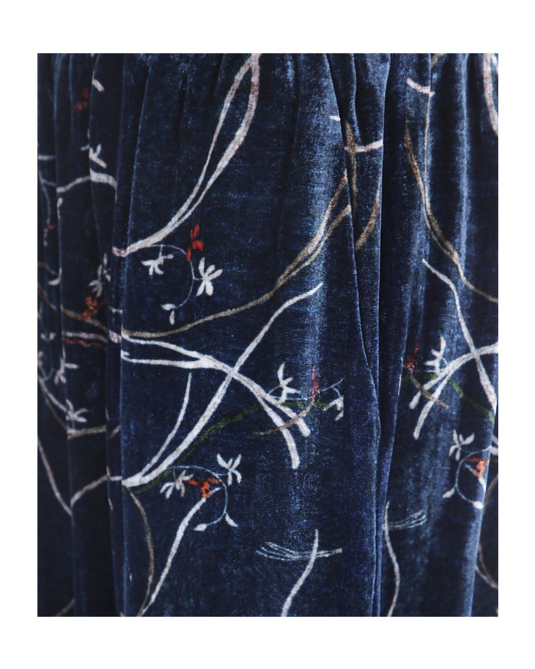 Pierre Louis Mascia Blue Floral-Print Velvet Trousers