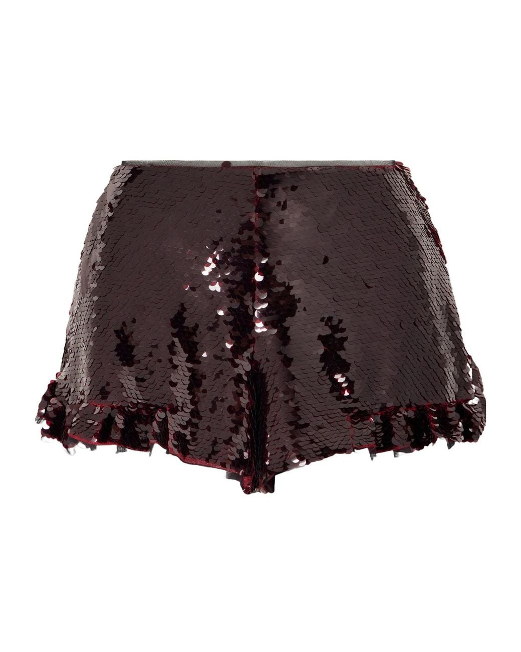 Simone Rocha Brown Sequined Tulle Mini Shorts