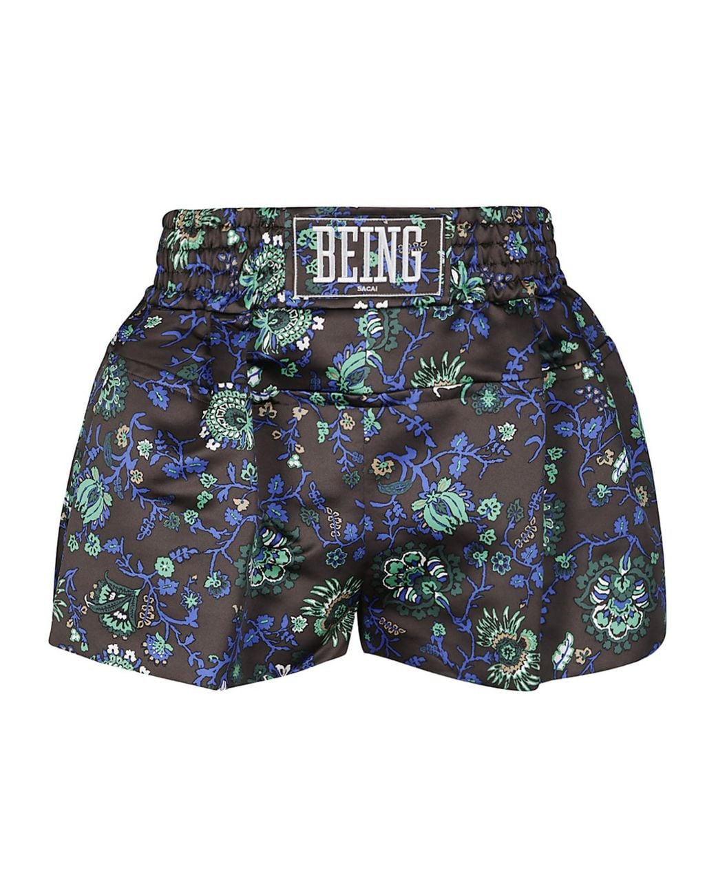 Sacai Blue Being Floral Print Shorts