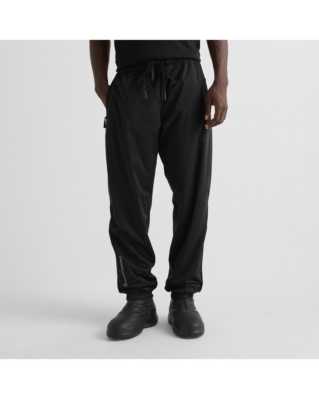 Moncler Black Drawstring Ankle Sweatpants for men
