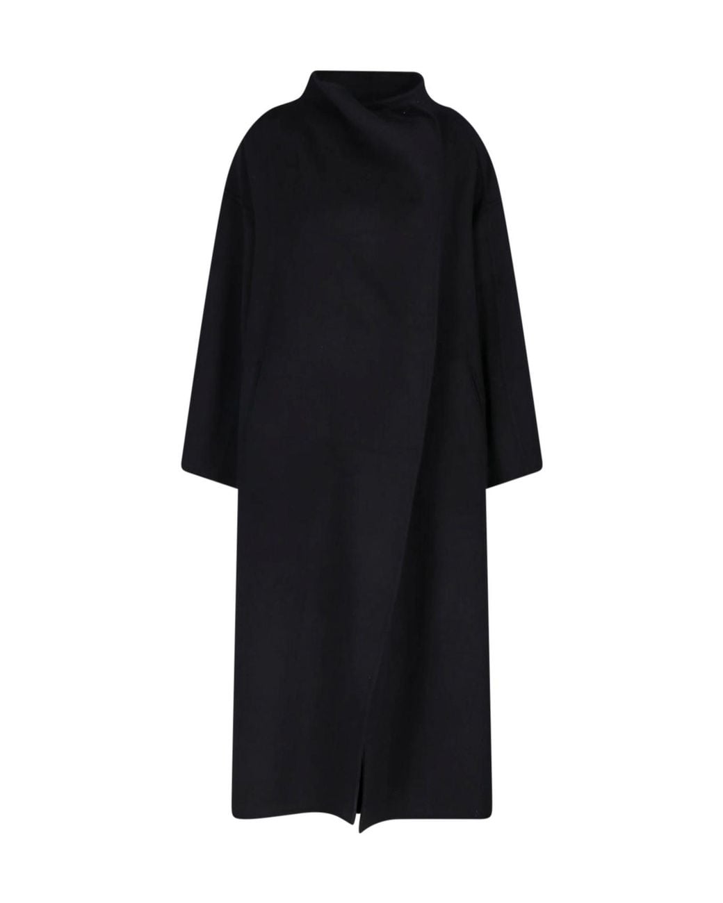 Frankie Shop Black Leroy Funnel-Neck Coat