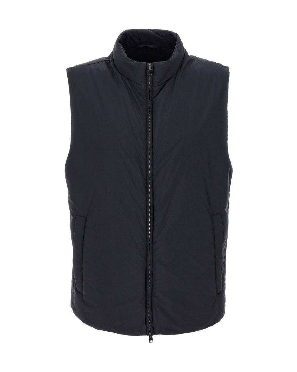 Herno Blue Zip-Up Sleeveless Gilet for men