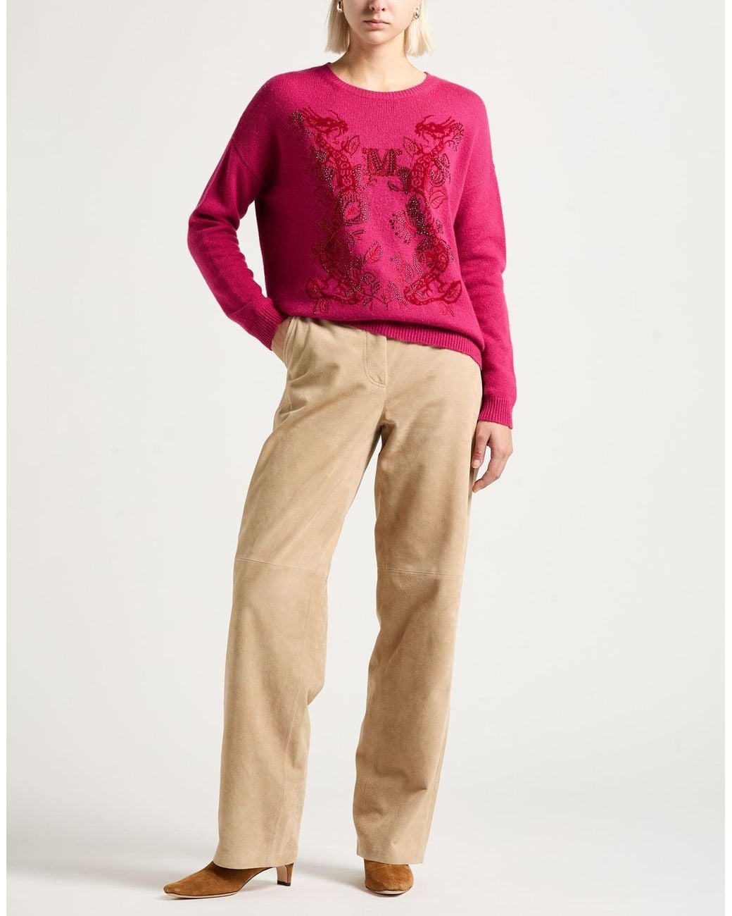 Max Mara Pink Long Sleeves Jumpers