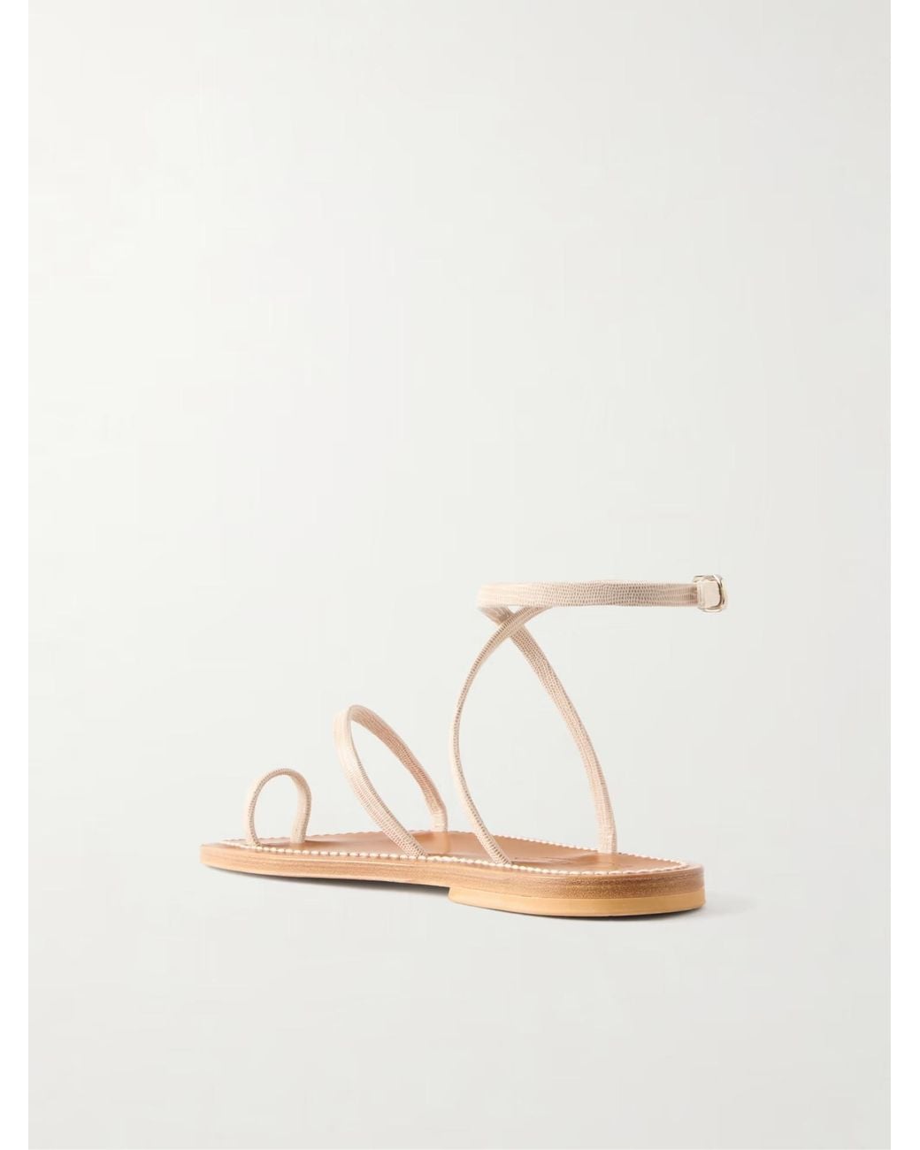 K. Jacques White Loki Leather Thong Sandals