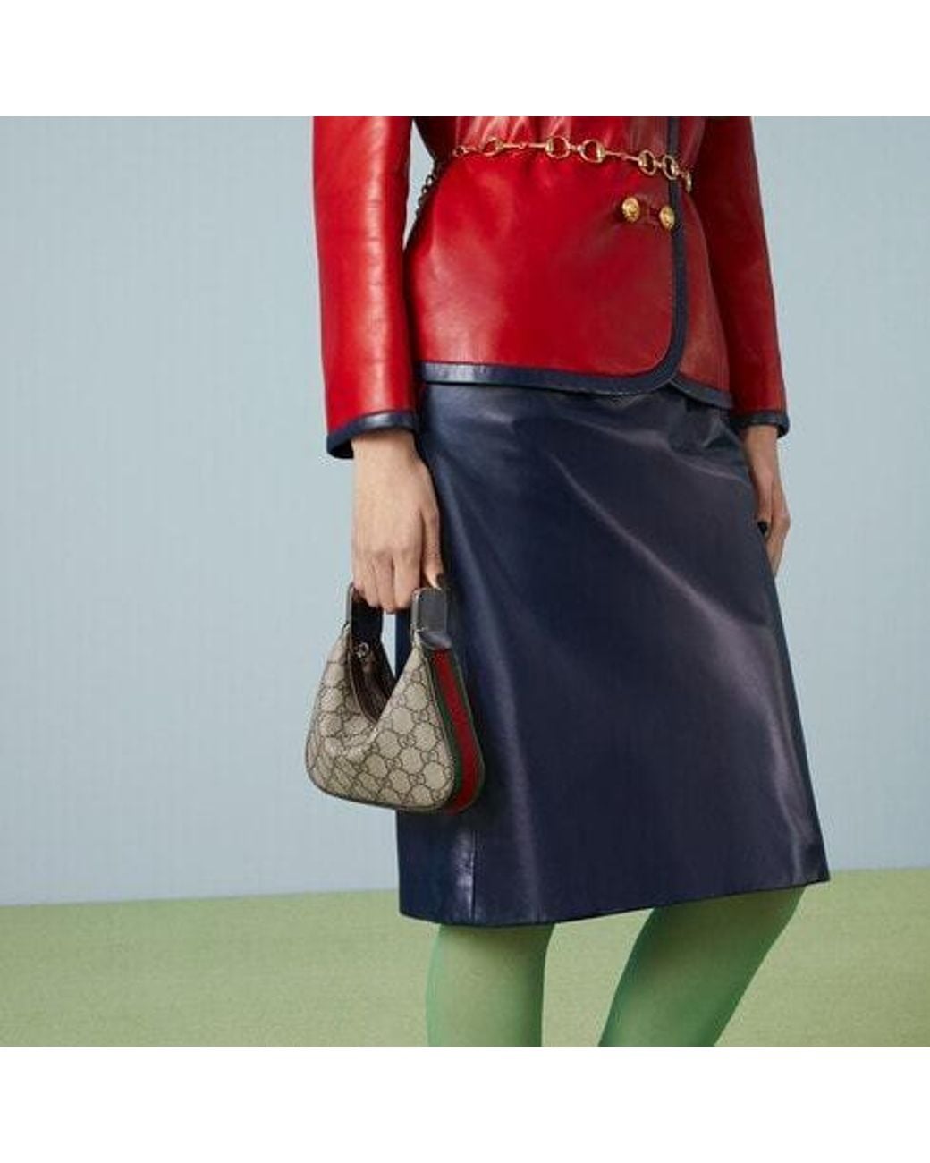 Gucci Gray Mini Gg Supreme Attache Zipped Shoulder Bag